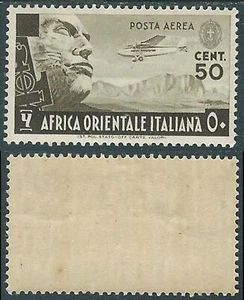 1938 AFRICA ORIENTALE ITALIANA POSTA AEREA SOGGETTI VARI 50 CENT MH * - RE21-4 - Picture 1 of 1