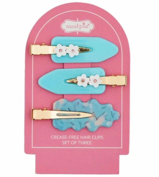 Грязь пирог малышка девочка синий акриловый складки меньше заколки комплект из трех новый - Изображение 1 из 1