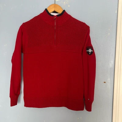 Tommy Hilfiger Boys 100% Cotton Quarter Zip Knit Long Sleeve Sweater - Image 1 of 4