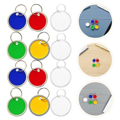  100 Pcs Tag Key Ring Chain with Label Labels Tags Keychain Id Blank - Image 1 of 4