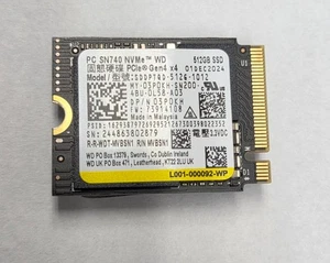 Western Digital WD SN740 512GB SSD M.2 2230 30mm NVMe PCIe 4.0 Gen 4 x 4 - Picture 1 of 1