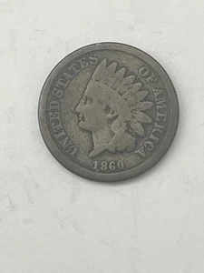1860 Copper/Nickel Indian Head Cent/Penny ~ Nice Early Date - Nice Detail - Picture 1 of 6