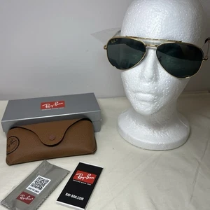 Ray-Ban RB3625 NEU Piloten Piloten Sonnenbrille Gold Polarisiert Dunkelblau 58-135 mm - Bild 1 von 10