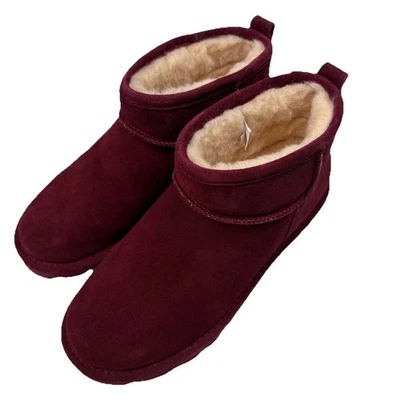 Bearpaw Women’s Shorty Suede Boot Boots w/Rain Stain Repellent Chianti Size 9 M - Image 1 of 4