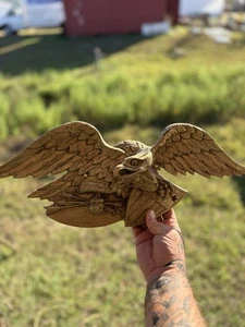 Raro letrero emblema botánico Phoenix Eagle estilo federal de los años 40 metal militar de EE. UU. - Imagen 1 de 4