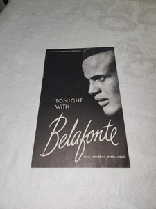 1959 Esta noche con Harry Belafonte War Memorial Opera House Programa San Francisco - Imagen 1 de 7