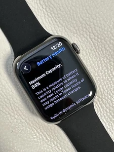  Apple Watch Series 7 Graphite Black Stainless Steel Sapphire 45mm - Excellent - Picture 1 of 14