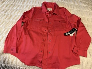 XL Liverpool Freizeitjacke mit Knopfleiste Longline Shacket Klappe Wassermelone 119 $ - Bild 1 von 8