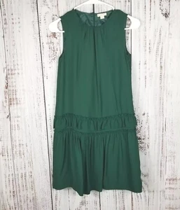 NWT J.Crew Crewcuts $128 Girls' Shift Dress Dark Green Sz 12 Tiered Ruffles - Picture 1 of 9