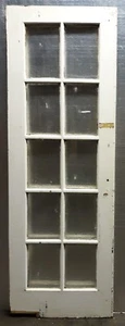 28"x80" Antique Vintage Wooden Interior French Swinging Door Window Wavy Glass - Picture 1 of 5