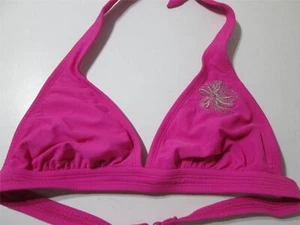 Top bikini donna Isaac Mizrahi taglia S fucsia bralette foderato reggicalze ricamato - Foto 1 di 6