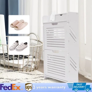 Shoe Cabinet for Entryway Slim Narrow Storage Cabinet 2 Flip Drawers Shoe Rack - Picture 1 of 11