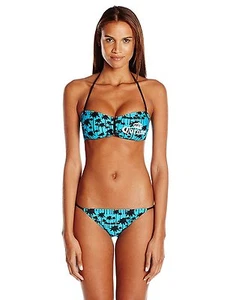 Corona Extra Blue Bikini Set Underwire Bandeau Top String Bikini Bottom P4380 - Picture 1 of 3