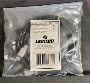Leviton Cat 6 Cavo Nero 7 Ft Ethernet Patch Cavi Rete Cat6 62455-7E - Foto 1 di 5