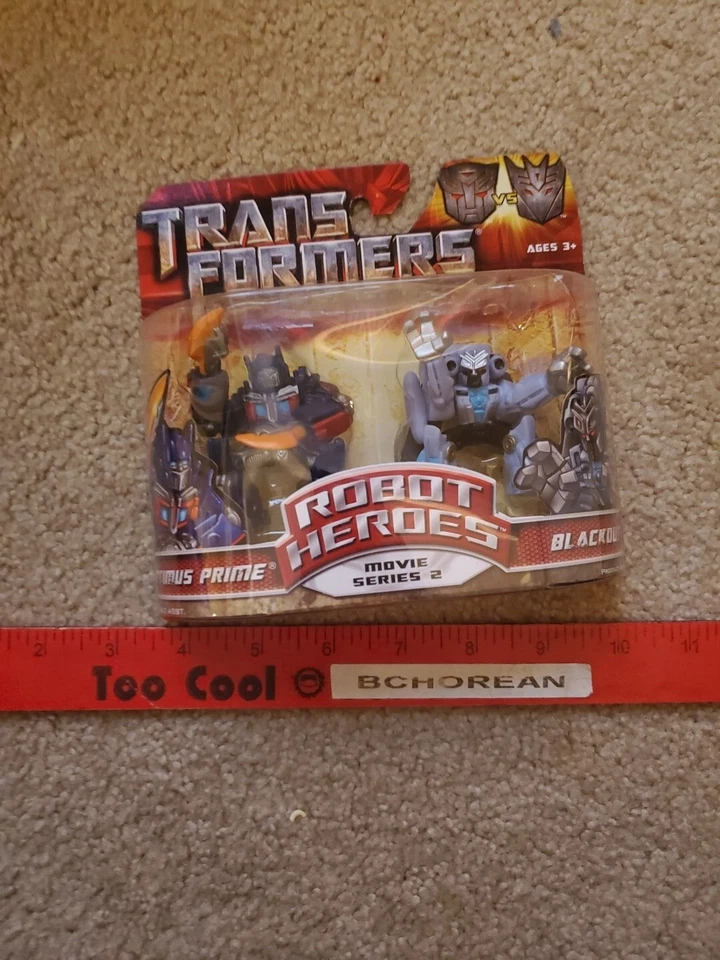 Transformers ROTF Robot Heroes Movie Series 2 Optimus Prime Vs Blackout Novo - Imagem 1 de 1