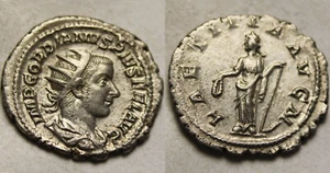 Gordian III Rare genuine ancient Roman Silver coin Antoninianus 238 AD LAETITIA - Picture 1 of 5