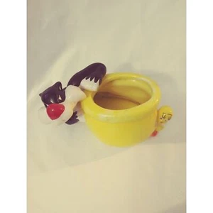 Fioriera vintage Sylvester & Tweety Warner Bros cartone animato uccellino cartone animato fioriera da interno - Foto 1 di 8