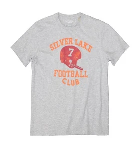 J.Crew Men's L - NWT Heather Gray Silver Lake Football Club Graphic Tee - Picture 1 of 3