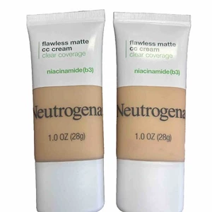 2-COUNT NEUTROGENA FLAWLESS MATTE CLEAR COVERAGE CREAM FOUNDATION SAND 4.0 - Picture 1 of 2