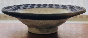 John Ransmeier Raku Pottery Large Bowl Centerpiece Black And White Signed ‘98 - Picture 1 of 24
