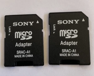Genuine SONY Micro SD (MicroSD) to SD Memory Card Adapter [SRAC-A1] Set Of (2) - Picture 1 of 1