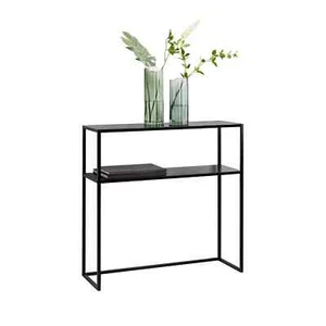 Slim Console Table for Hallway Living Room Metal Frame Display Unit with Storage - Picture 1 of 3