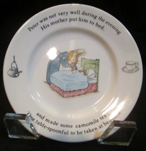 7" Wedgwood "Peter Rabbit" Child's Plate With Center Illustration & Saying - Picture 1 of 4