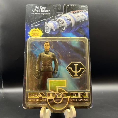 NEW BABYLON 5 PSI COP ALFRED BESTER FIGURE w/Patch  1999 N2 TOYS 6" SERIES 4 Cover