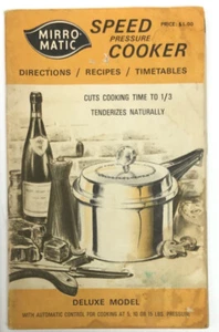 c1972 Mirro-Matic Speed Pressure Cooker Manual Directions Recipes Timetables - Picture 1 of 5