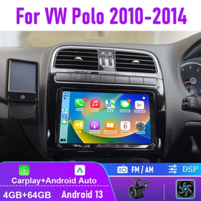 9" For VW Polo 2010-2014 Camera Apple Carplay Android 13 Head Unit Car Radio AM - image 1 of 4