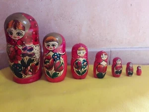 Matrioska Russa Originale Cm 20 , 7 Pezzi , Dipinta a Mano - Foto 1 di 8