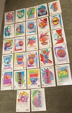 1992 Skybox Basketball Complete Set of NBA Team Logo Cards (27) NRMT RETRO ART!