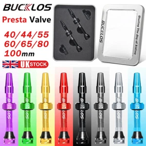 Tubeless Presta Valve Stem Aluminum MTB Road Bicycle 40/44/55/60/65/80/100mm CNC - Picture 1 of 20