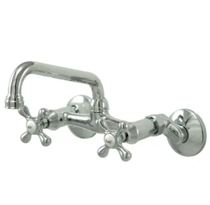 Kingston KS213C Two-Handle 2-Hole Wall Mount Kitchen Faucet, Polished Chrome - Picture 1 of 3