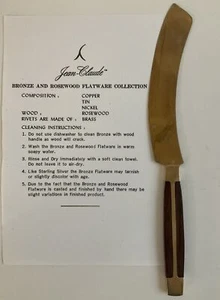 JEAN-CLAUDE Bronze & Palisander BESTECK MCM 1 Stück massiv großes Kuchen Serviermesser - Bild 1 von 3