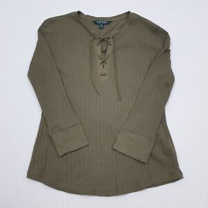 Lauren Ralph Lauren T Shirt Size S Petite Women's 3/4 Sleeve Khaki