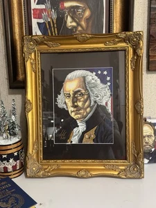 Hand sketched Original Art George Washington Portrait 11x14 Signed By Artist TK. - Picture 1 of 2