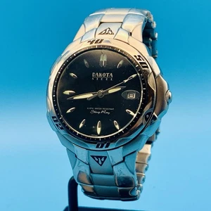 DAKOTA WATCH COMPANY STING RAY Men’s Quartz Wristwatch All St Steel Working Cond - Picture 1 of 17