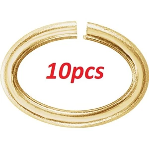 (10) PAQUETE A GRANEL 4,5 mm x 6,5 mm OD OVALADO 14 k oro amarillo calibre 20ga anillo de salto abierto - Imagen 1 de 2