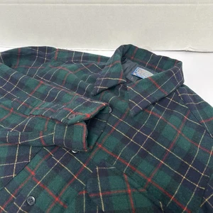 Camisa de Tablero Pendleton Vintage 100% Lana Virgen Lazo Talla Mediana Hecha en EE. UU. - Imagen 1 de 7