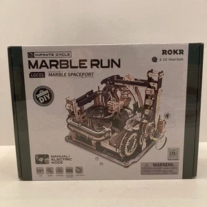 ROKR NEW Marble Run Manual/Electric LGC01 Spaceport 3D Wooden Puzzle Toys Games - Picture 1 of 9