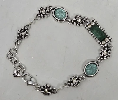 Pulsera de cadena Brighton para mujer con diamantes de imitación esmaltados multicolor tono plateado Foto 1 de 3