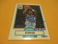 JOHNNY NEWMAN 1990-91 FLEER UPDATE NBA SIGNED CARD #U-12 CHARLOTTE HORNETS F