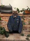 Vintage Carhartt Detroit Jacket Blanket Lined Full Zip Coat Blue Mens 3Xl 54
