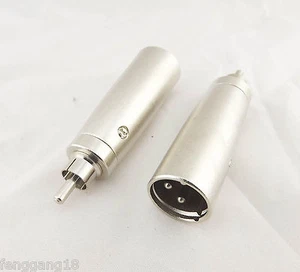 5x XLR 3 Pin Male Plug To RCA Male Mono Microphone Mic/AMP Audio Cable Adapter - Picture 1 of 5