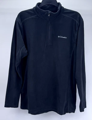 Columbia Klamm Half Zip Fleece Top, Mens Long Sleeve T Shirt Size XL, Black, New - Image 1 of 4