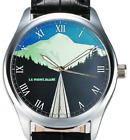VINTAGE MONT BLANC FRANCE RAILWAY POSTER ART COLLECTIBLE SOLID BRASS WRIST WATCH