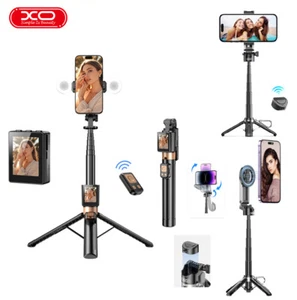 Selfie Stick Tripod with Bluetooth Remote Fill Light+Display for iPhone Android - Picture 1 of 44