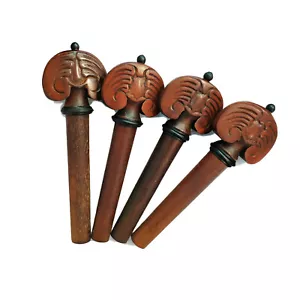 4/4 pioli giuggiola violino scolpiti design floreale intagliato intagliati tutti a mano - Foto 1 di 2
