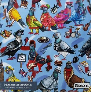 Gibsons 1000 Piece Jigsaw Puzzle 'PIGEONS OF BRITAIN' by Alice Tams ~  Complete